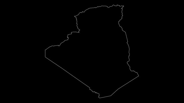 Algeria map outline animation