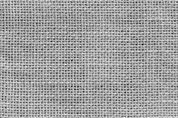 Close-up of a burlap jute canvas full frame background in black and white.