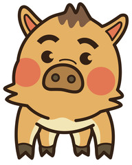 正面を向くウリボウ