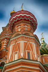 Colorful domes at Saint Basil's Cathedral in Moscow, Russia