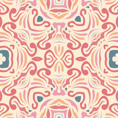 Abstract ethnic pattern in pastel shades. Detail for design card, invitation, cover, wallpaper, tile, packaging, background. line style background. Tribal ethnic ornament arabic style.