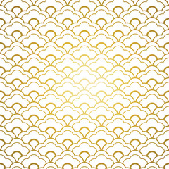 White gold chiness seamless pattern with gradient design