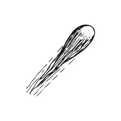 space comet flies vector icon. sketch isolated object