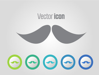 Whiskers vector icons and different color variations