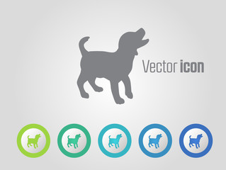Dog vector icons and different color variations