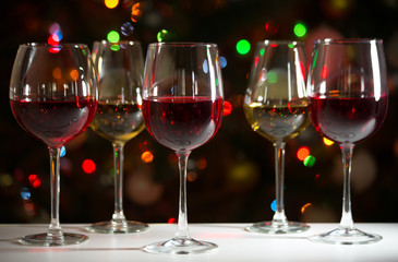 Crystal glasses of wine