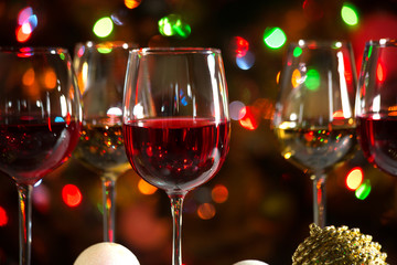 Crystal glasses of wine