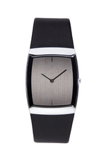 Silver wrist watch isolated square
