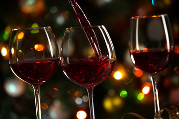 Beautiful splash of red wine in