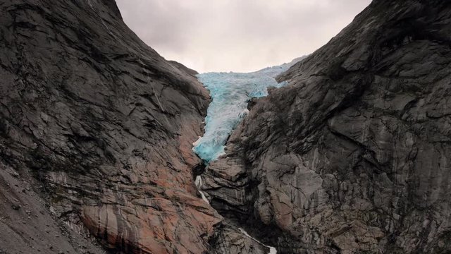 Briksdalsbreen glacier - Norway / drone, aerial