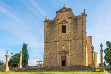 View at the facade of San Giusto church in Volterra - Italy