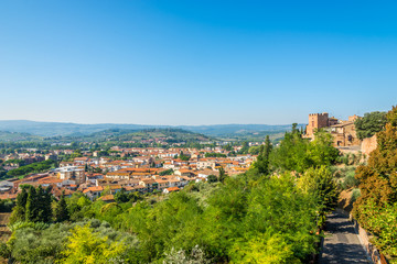 Fototapeta premium View at the lower town of Certaldo in Countryside of Italian Tuscany