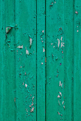 Fototapeta na wymiar Old green rusty iron painted container