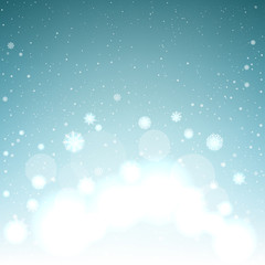 Christmas magic snowfall background