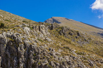 great beautiful mountain ridge landscape panoramic view somewhere in highland environment far from civilization 