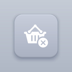 Clear cart, gray vector button with white icon