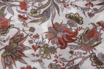 Cloth floral pattern closeup