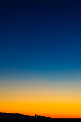 Majestic colorful sky landscape. Sea and ship. Izmir, Turkey.