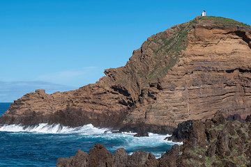 Fototapeta na wymiar Mole islet in Porto Moniz in Madeira