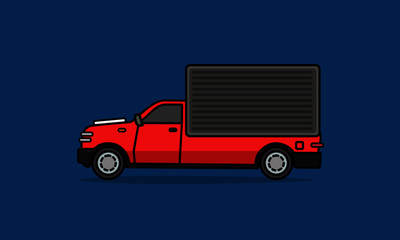 Delivery Pickup Truck Vector Illustration