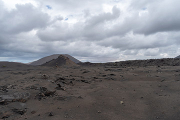Desert stone volcanic landscape in Lanzarote, Canary Islands