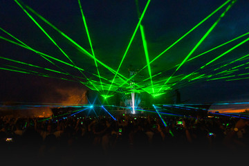 Outdoor festival green lasers