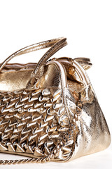 brown female bag on white close up