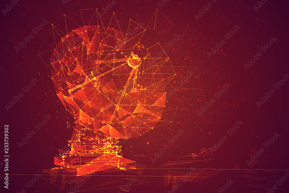Wall mural abstract vector. radio antenna. astronomy and space research
