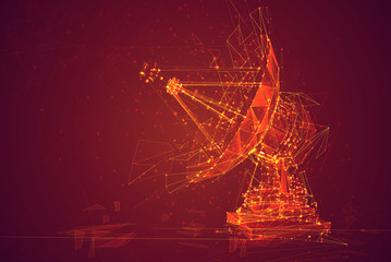 abstract vector. Radio antenna. astronomy and space research