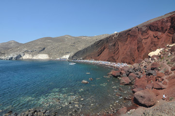 Fototapeta na wymiar Red Beach at Santorini