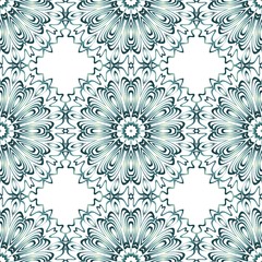 background, geometric seamless pattern with ornate lace frame.