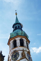 Bell tower of the sanctuary of Loreto in Prague, Czech Republic