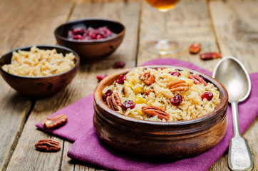 Apple Pecan dried cranberries and brown wild rice
