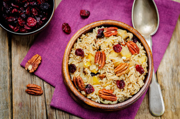 Apple Pecan dried cranberries and brown wild rice