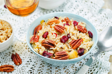 Apple Pecan dried cranberries and brown wild rice