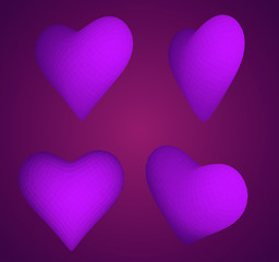 set of vector bulk hearts for medicine and holiday