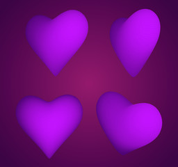 set of vector bulk hearts for medicine and holiday