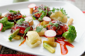 Light summer starter on plate
