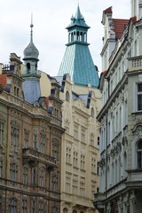 Fototapeta na wymiar Typical buildings in the center of Prague, Czech Republic