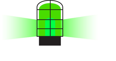 green alarm symbol, vector illustration.
