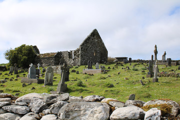 Fototapeta na wymiar Remains of an old cemetery, Ireland 