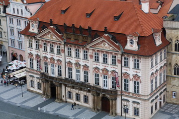 Top view of the buildings of the Old Town Square, Prague, Czech Republic