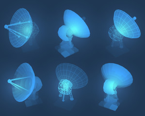 abstract vector. Radio antenna. astronomy and space research