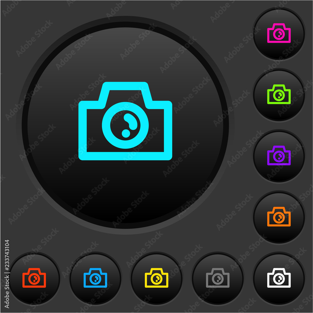 Canvas Prints Camera dark push buttons with color icons