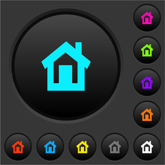 Home dark push buttons with color icons
