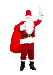 Santa Claus carrying big bag