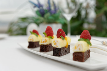 Appetizer with cream and sweet rye bread