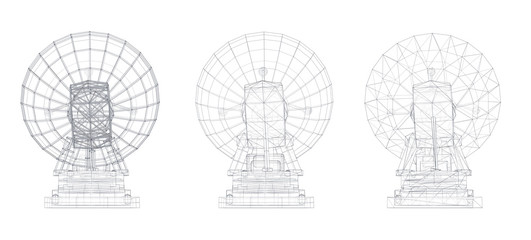 Fototapeta na wymiar vector set. Radio antenna. astronomy and space research