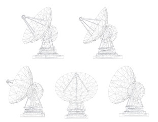 vector set. Radio antenna. astronomy and space research