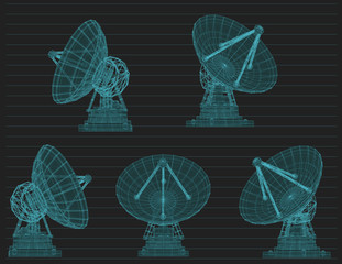 abstract vector. Radio antenna. astronomy and space research © coffeemill